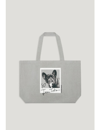 Tote bag toile Jean Toto gris chiné