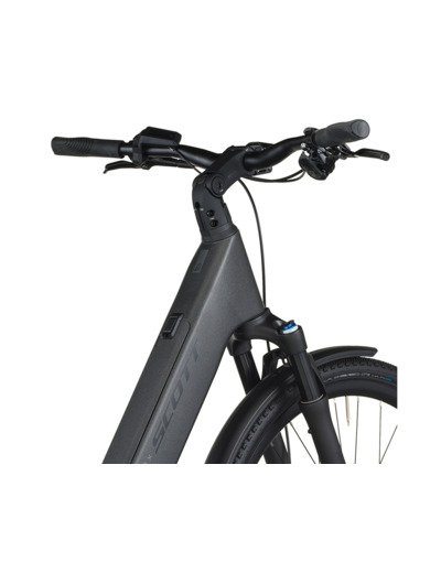 Vélo urbain électrique PASSAGE 10 BELT WAVE Gris Nuit