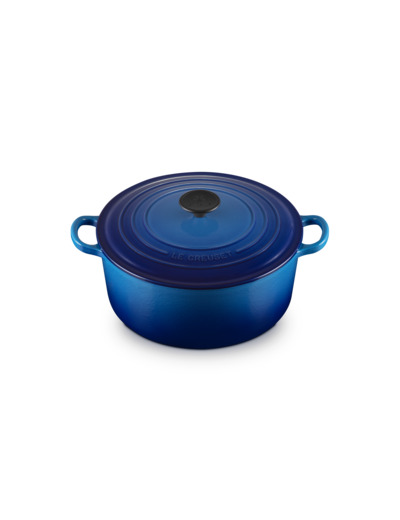 Cocotte ronde 26cm en fonte émaillée bleu azur