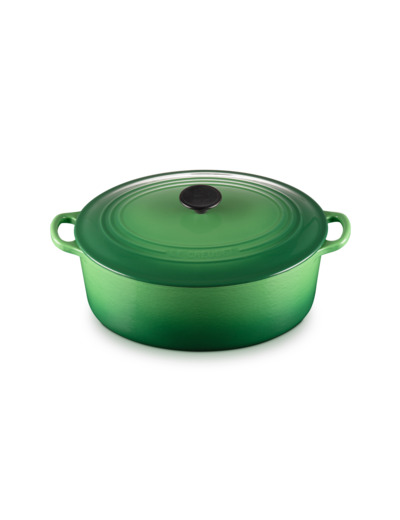 Cocotte ovale 31cm en fonte émaillée bambou