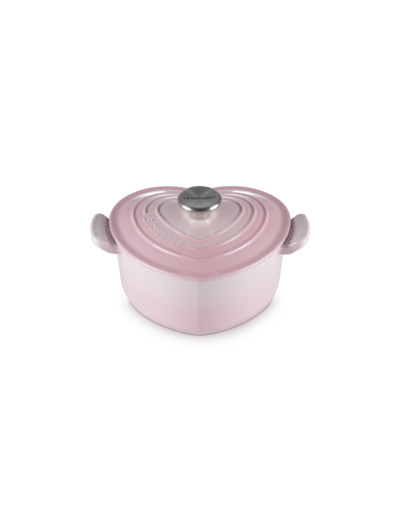 Cocotte coeur 20cm en fonte émaillée shell Pink