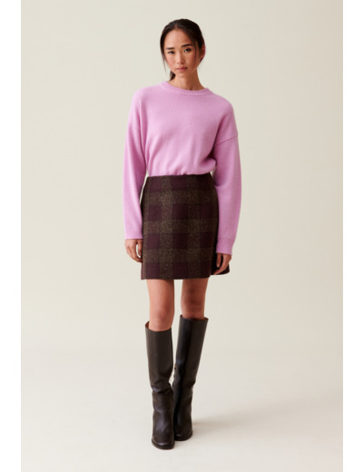 Jupe courte maille carreaux