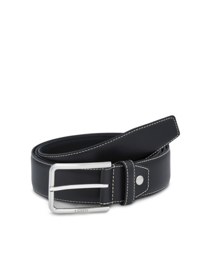 CASUAL CUIR LISSE MAT ET METAL - Ceinture Simple - Noir