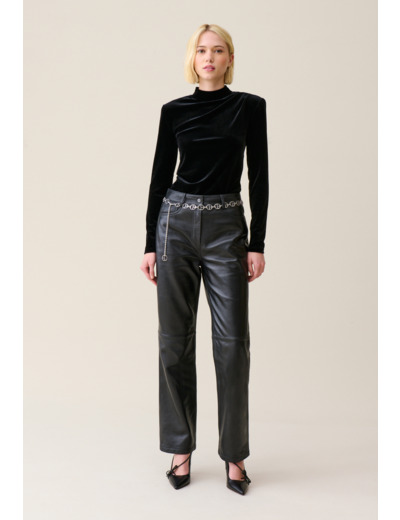 Top cintré velours noir
