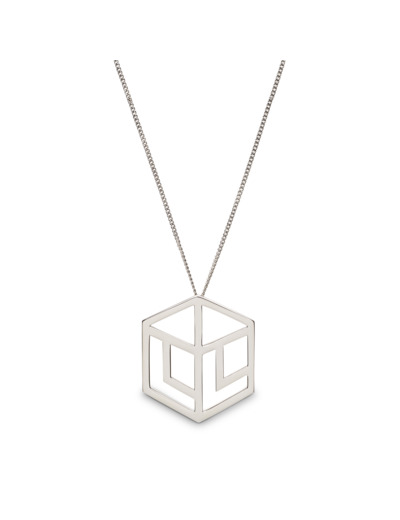 LOGO CARRE L - Collier Femme - Nickel Brillant
