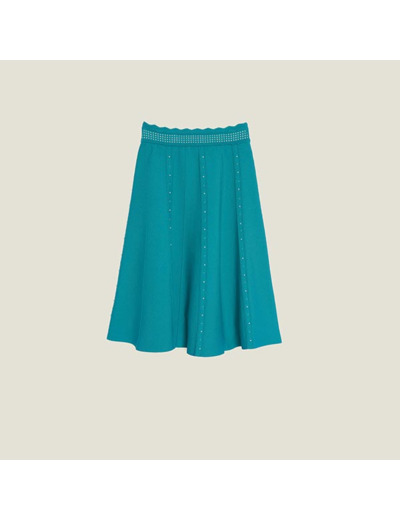 Jupe en maille ornée de perles