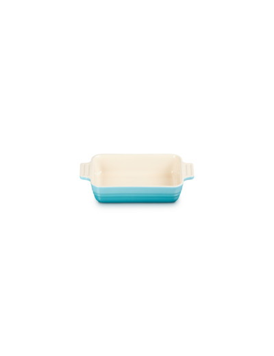 Plat rectangulaire classique 18cm en céramique bleu caraïbes