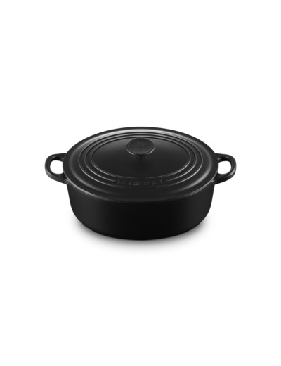 Cocotte ovale 29cm en fonte émaillée noire