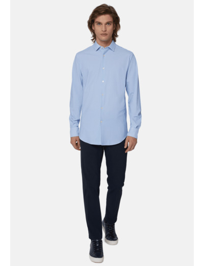 Chemise Bleu Clair En Nylon Extensible Coupe Slim