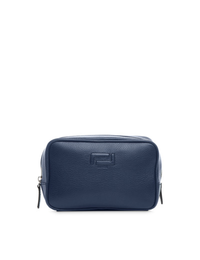 GRAND HOTEL CUIR GRAINE ET LISSE - TROUSSE TOILETTE - Bleu Petrole