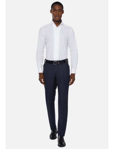 Chemise Blanche En Coton Dobby Regular Fit