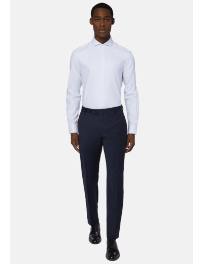 Chemise Dobby à Col Napolitain