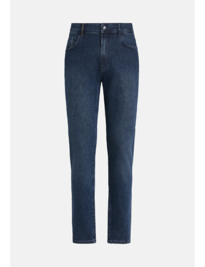 Jean En Denim Extensible Bleu À Délavage Moyen