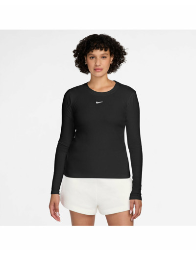 T-shirt manches longues Femme W NSW LS TEE RIB TIGHT Noir