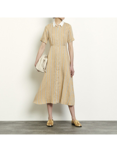 Robe chemise longue rayée