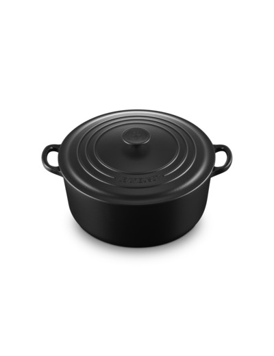Cocotte ronde 28cm en fonte émaillée noire