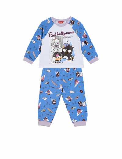 ชุดนอนกางเกงเด็กผู้ชาย เสื้อแขนยาว คอกลม Bad Badtz-Maru สีน้ำเงินเข้ม