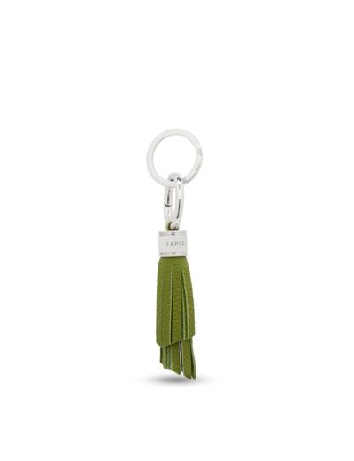 Cuir Pompon - Porte-clés petit pompon - Vert Olive