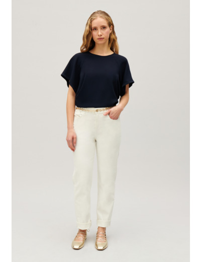 Top marine manches courtes