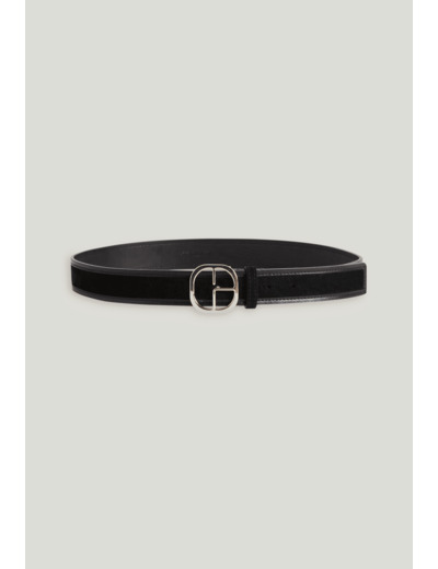 Ceinture cuir suède noir