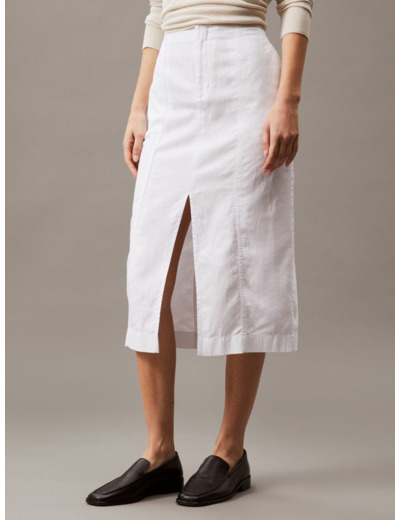 JUPE MIDI EN LIN DOUX