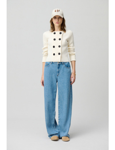 Cardigan laine mélangée boutonné