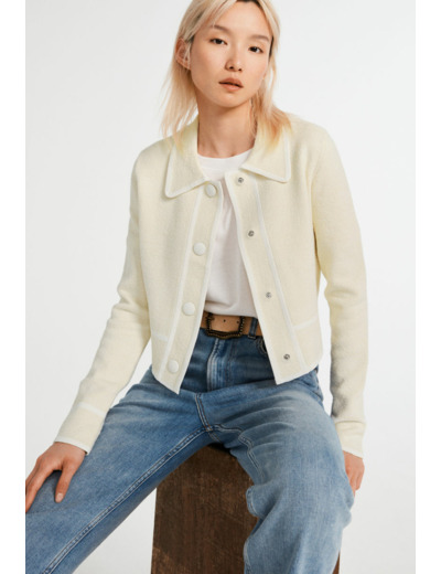 Cardigan court chiné