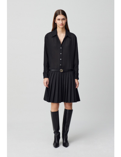 Robe bi-matière rayures