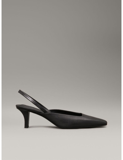 MULES À TALONS EN CUIR