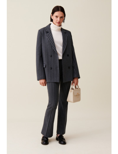 Veste tailleur rayée oversized