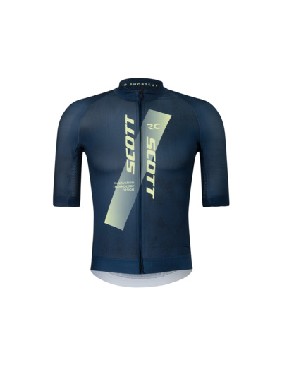 Maillot manches courtes Homme RC PRO Bleu Foncé/Jaune Acide