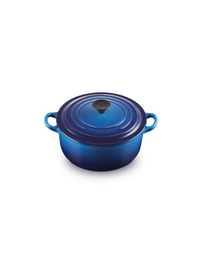 Cocotte ronde 20cm en fonte émaillée bleu azur