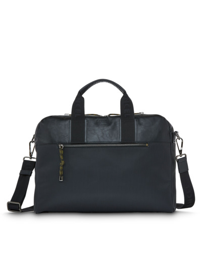 JIMMY CUIR LISSE / CUIR EMBOSSE - Porte-Document Homme - Noir