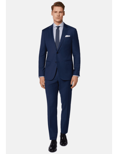 Costume Bleu Microfantaisie en Laine