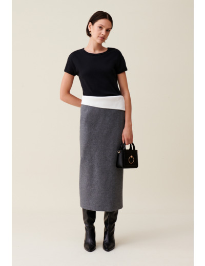 Jupe droite gris