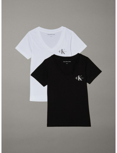 T-SHIRT À COL EN V MONOLOGO - PACK