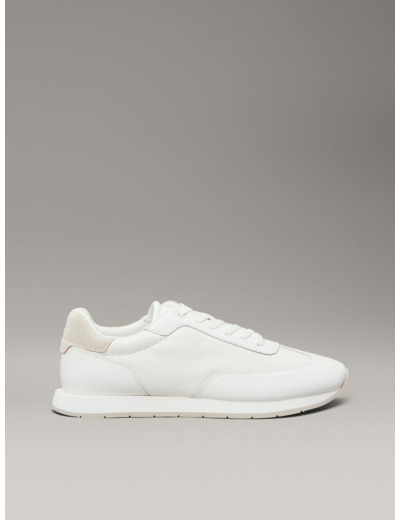 BASKETS EN CUIR À LACETS BAS