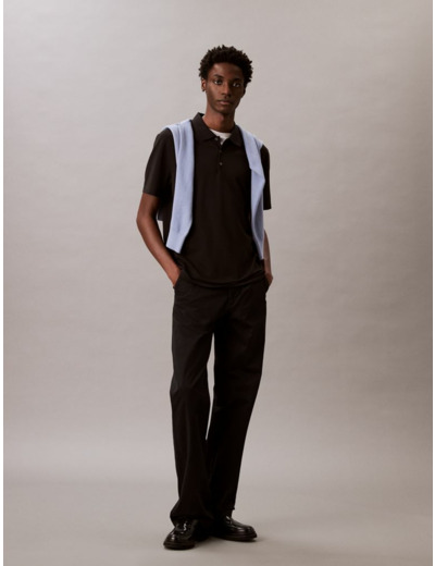 POLO À MANCHES COURTES EN JACQUARD ÉLASTIQUE STRIPE